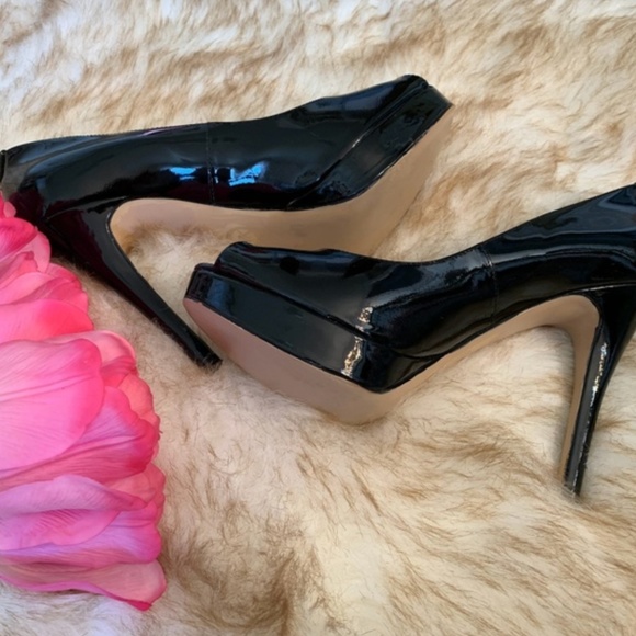 Michael Kors Peep-Toe Patten Leather Pumps - Picture 2 of 4